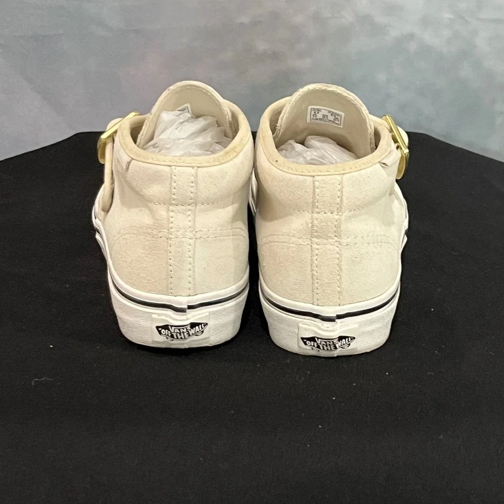 Vans‎ Suede Chukka MS Monk Strap Mid Top Sneakers Cream Gold Buckle Womens 6